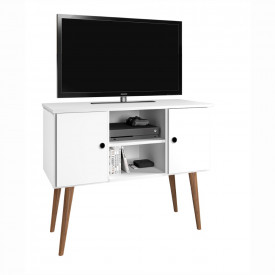 Rack Viena 0.90 Branco 2 Portas Romar Móveis Sala 