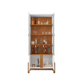 Cristaleira Lizz 4 Porta Branco Cedro Casa D Móveis