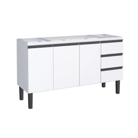 Gabinete de Cozinha Para Pia 150 em Aço Netuno 3 Gavetas Branco - Cozimax