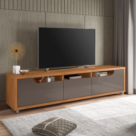 Rack Jersey 1.8 1 Gavetas Cedro Cinza Perola Casa D Móveis