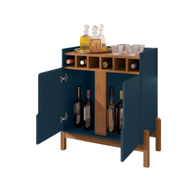 Bar Lizz Com Adega 2 Portas Azul Cobalto Cedro Casa D Móveis FORA DE LINHA