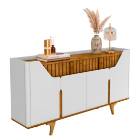 Aparador Danúbio C/4 Portas MDF Branco Naturalle Bechara