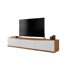 Rack Eros 1.80 Cedro Branco 1 Gavetas Casa D Móveis