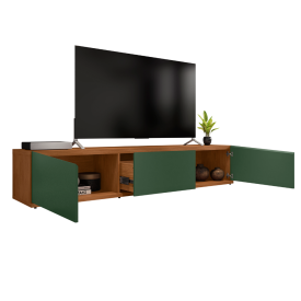 Rack Eros 1.80 Cedro Verde Oliva 1 Gavetas Casa D Móveis Sala FORA DE LINHA