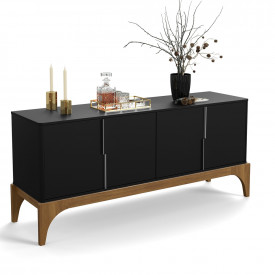 Buffet Amalfi Pé Madeira Preto Madero Canela 903620 Lukaliam