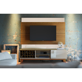 Painel Classic Com Rack Classic Com Adega 1.8 Off White Freijó Imcal