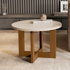 Mesa de Centro Redonda Luxo 8001 Perola Nature Jb Bechara