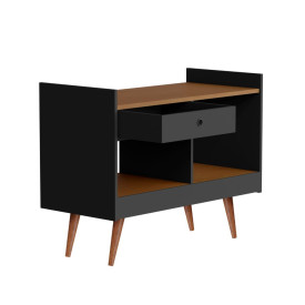 Aparador Bar 4064 Pés Madeira Preto Nature JB Bechara