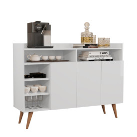 Buffet Aparador 3 Portas Retro Celta Branco 13550 Giga Moveis