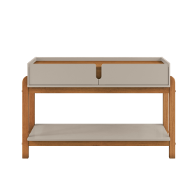 Aparador 2 Gav Off White Cedro Pés Em Madeira MDF/MDP Casa D