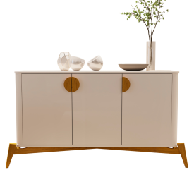 Buffet Buriti Puxador Pé Madeira Maciça Off White JB Bechara 31989