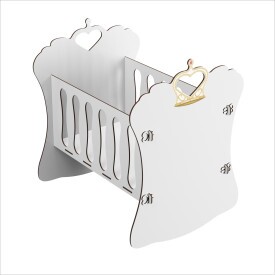 Berço Infantil de Boneca Bebê Reborn 52,2 x 55,5 Branco Ofertamo