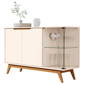 Buffet Aparador Tucumã Puxador Usinado Off White JB Bechara 32692