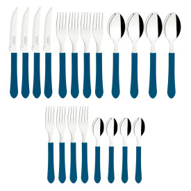  FAQUEIRO 20 PCS LEME AZUL OCEANO TRAMONTINA COM LAMINAS ACO INOX E CABOS POLIPROPILENO
