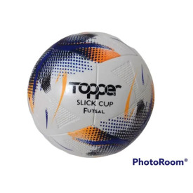 BOLA TOPPER SLICK CUP FUTSAL LARANJA/AZUL ANODIZADO/PRETO 7112 