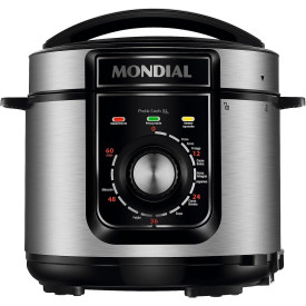 Panela de Pressão Elétrica 5L, Mondial, Preto/Inox, 900W, 110V - PE-48-5L-I