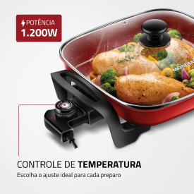 Panela Elétrica Multicook Premium, Mondial, 110V, 1200W, Preto - PE-49-RC