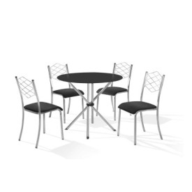 Conjunto CJ69-Mesa LIZ CR RD. 0,90 VD SERIG-4 Cadeira DOVER CR - -C-94-VPR