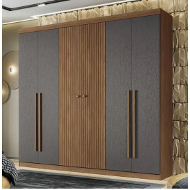 GUARDA ROUPA BURITI 06 PTS JEQUITIBA/GRAFITE SANTOS ANDIRA