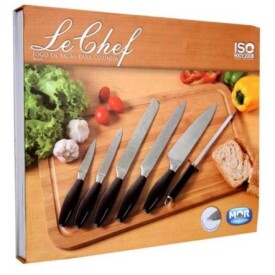 JOGO DE FACAS C/ COZINHA LE CHEF - MOR - PADRÃO