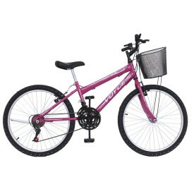 BICICLETA BIC ARO 24 VOYCE TRAID FEM 21M C/CESTA PINK