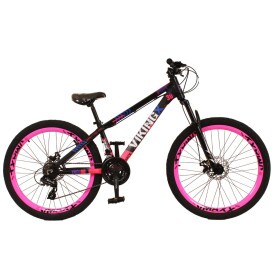 BICICLETA BIC ARO 26 ALUM VIKING ROSA AZUL
