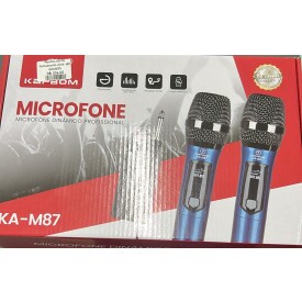 Microfone kit com 2 sem fio KA-M87 bateria recarregável