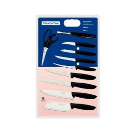 JOGO DE FACAS 10 PEÇAS PLENUS PRETO LAMINAS ACO INOX E CABOS PP 23498065