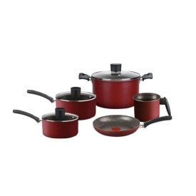Jogo de Panelas Rochedo Facilita Vermelho 5 Peças CR5P