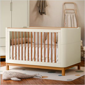 Berço Flow 3 em 1 Laqueado Off White Eco Wood Em MDF 61793 Matic Moveis	