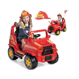 Carrinho de Passeio e Pedal Infantil Diipi Bombeiro Vermelho -  Calesita