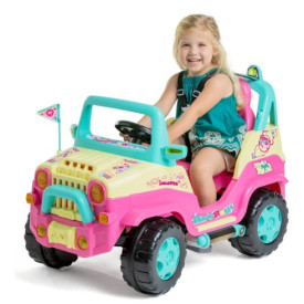 Carrinho De Passeio e Pedal Infantil 2 em 1 Diipi Rainbow Rosa - Calesita