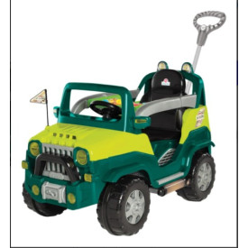 Carrinho De Passeio e Pedal Jeepe Infantil Empurrador Diipi Cor Verde