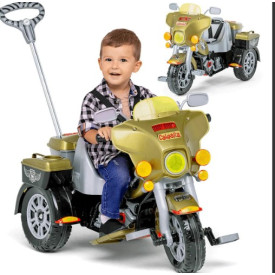 Carrinho de Passeio e Pedal Moto Street Classic Dourada - Calesita