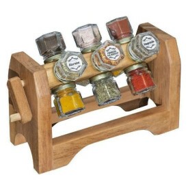 Porta Temperos Manivela Madeira G TMB