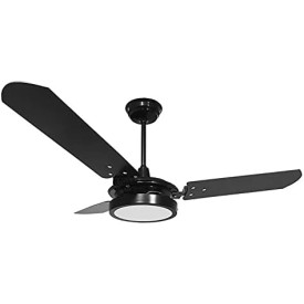 Ventilador de Teto Valen LED Branco Frio Preto/Preto 127V