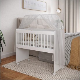 Mini Berço Moisés Multifuncional 100% MDF Com Colchão Branco Ofertamo