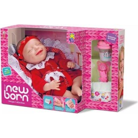 BONECA DIVER NEW BORN UNIQUE COLLECTION MACACAO VERMELHO 8204 DIVERTOYS