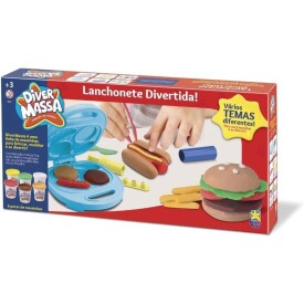 MASSINHA MASSA LANCHONETE DIVERTIDA MASSA DE MODELAR C/ACESSORIOS 8057 DIVERTOYS