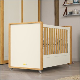 Berço Tutto Laqueado 2 em 1 100% MDF 61740 Off White Freijó Matic Moveis