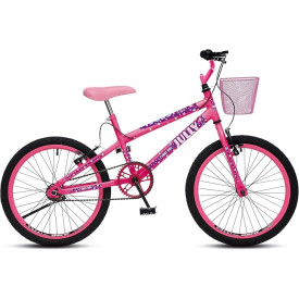 BICICLETA BIC ARO 20 COLLI JULLY A.20 S/M C/ CESTO ROSA NEON D