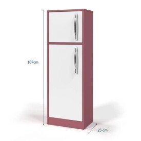 Refrigerador Diana em MDF Branco/Rosa - Ofertamo