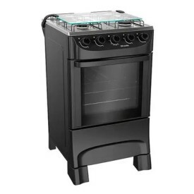 Fogão Mueller 4 bocas Preto Fosco Acendimento Manual MFI4BA