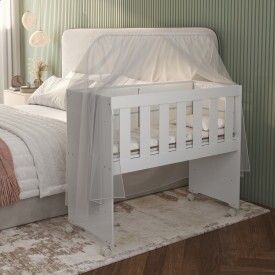 Mini Berço Rubi Branco Moises Multifuncional c/ Colchão 3818 Tigus Móveis
