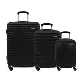 CONJUNTO DE MALAS PARA VIAGEM EM ABS 20 24 28 BOSTON PRETO W570-1988 BATIKI