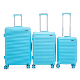 CONJUNTO DE MALAS PARA VIAGEM EM ABS 20 24 28 NASSAU AZUL ACQUA Y570-TY2085 BATIKI 
