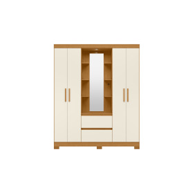 Guarda Roupa Olimpia c/ espelho Cinamomo Off White Albatroz