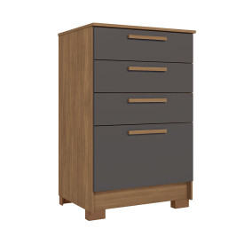 Comoda Ivai 4 Gavetas Jatoba Grafite Santos Andira