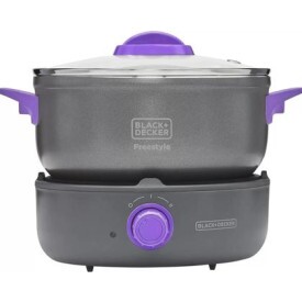 Panela De Arroz Eletrica Com Cooktop Freestyle Pc700 700W 127V 2,5L Black Decker