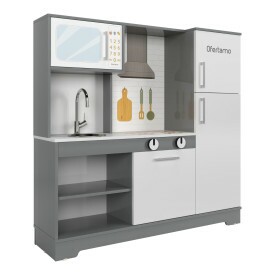 Cozinha Infantil com Refrigerador Elo Cinza /Connect 0962 - Ofertamo